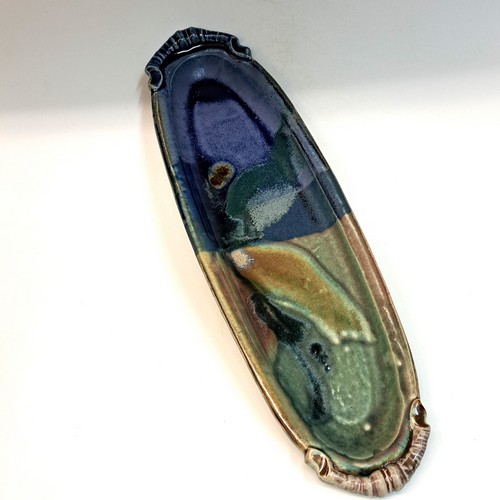 #231016  Platter, Baguette Blue/Green $19 at Hunter Wolff Gallery